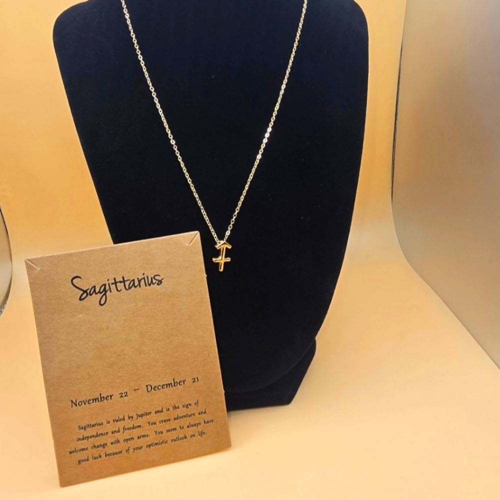 Sagittarius Zodiac Necklace | Gold Chain | Astrology Jewelry | Gift Ready